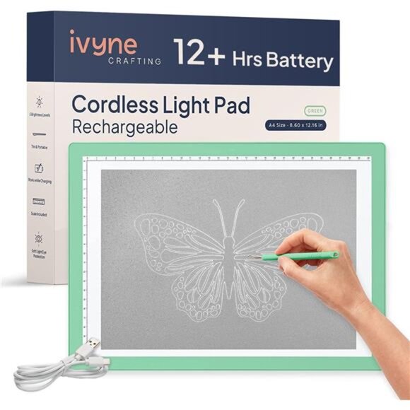 Rechargeable A4Light Pad for Tracing & Weeding-LED Light Board for Weeding Vinyl - Picture 1 of 7